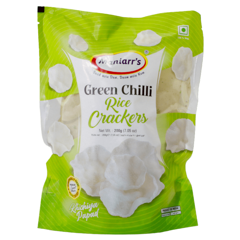 Maniarr's - (Best Before 30/08/2025) 180g Green Chili Garlic Khichiya Papad