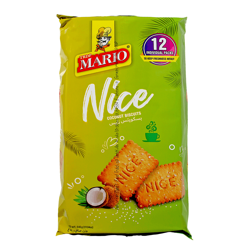Mario - (Best Before 30/11/26) 540g (12x45g) Coconut Biscuits Nice