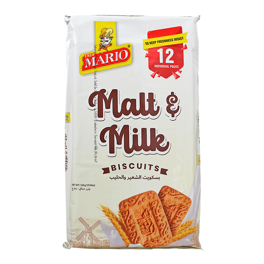Mario - 540g Biscuits Malt &amp; Milk
