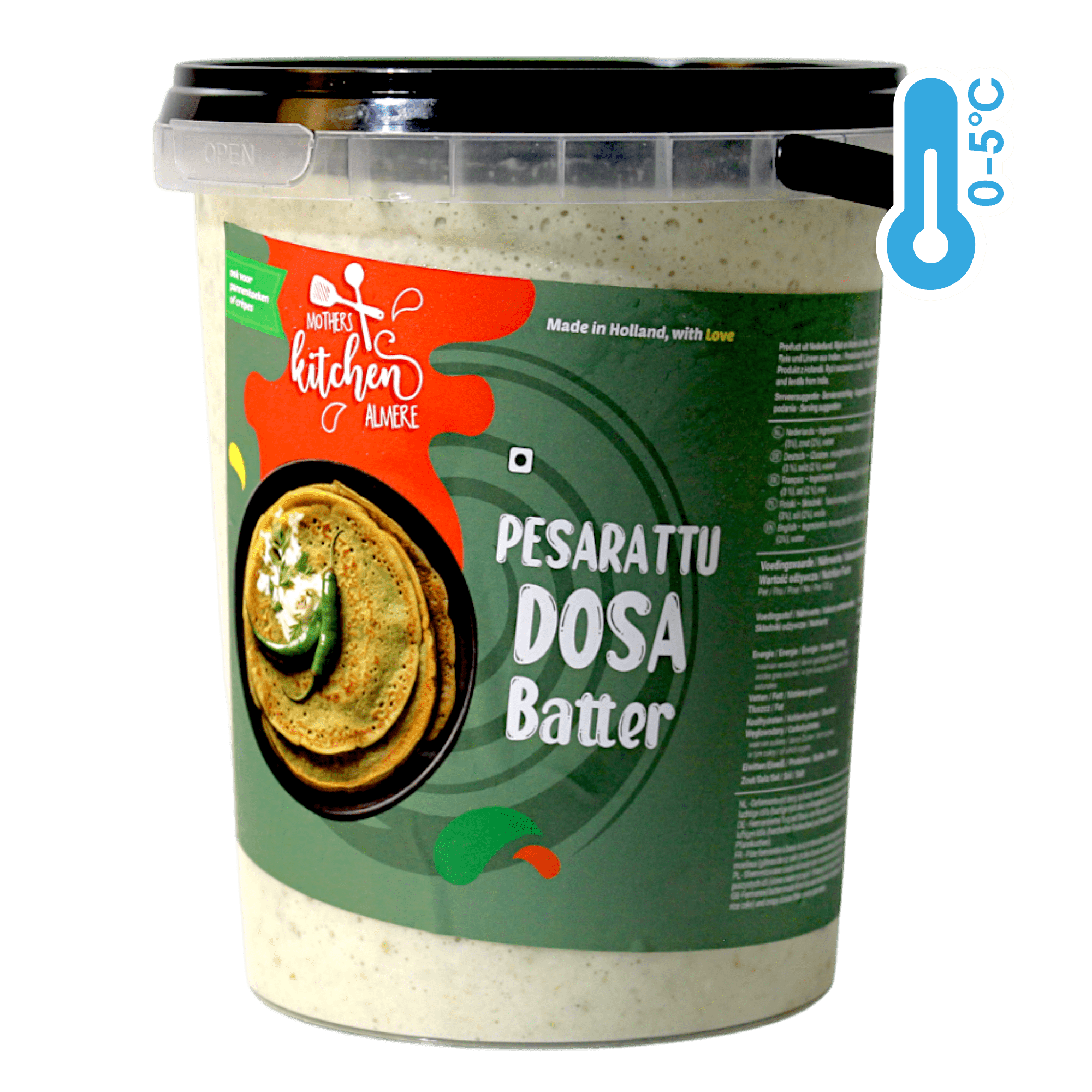 Mothers Kitchen - 1l Whole Moong Dal Batter (Pesarattu)