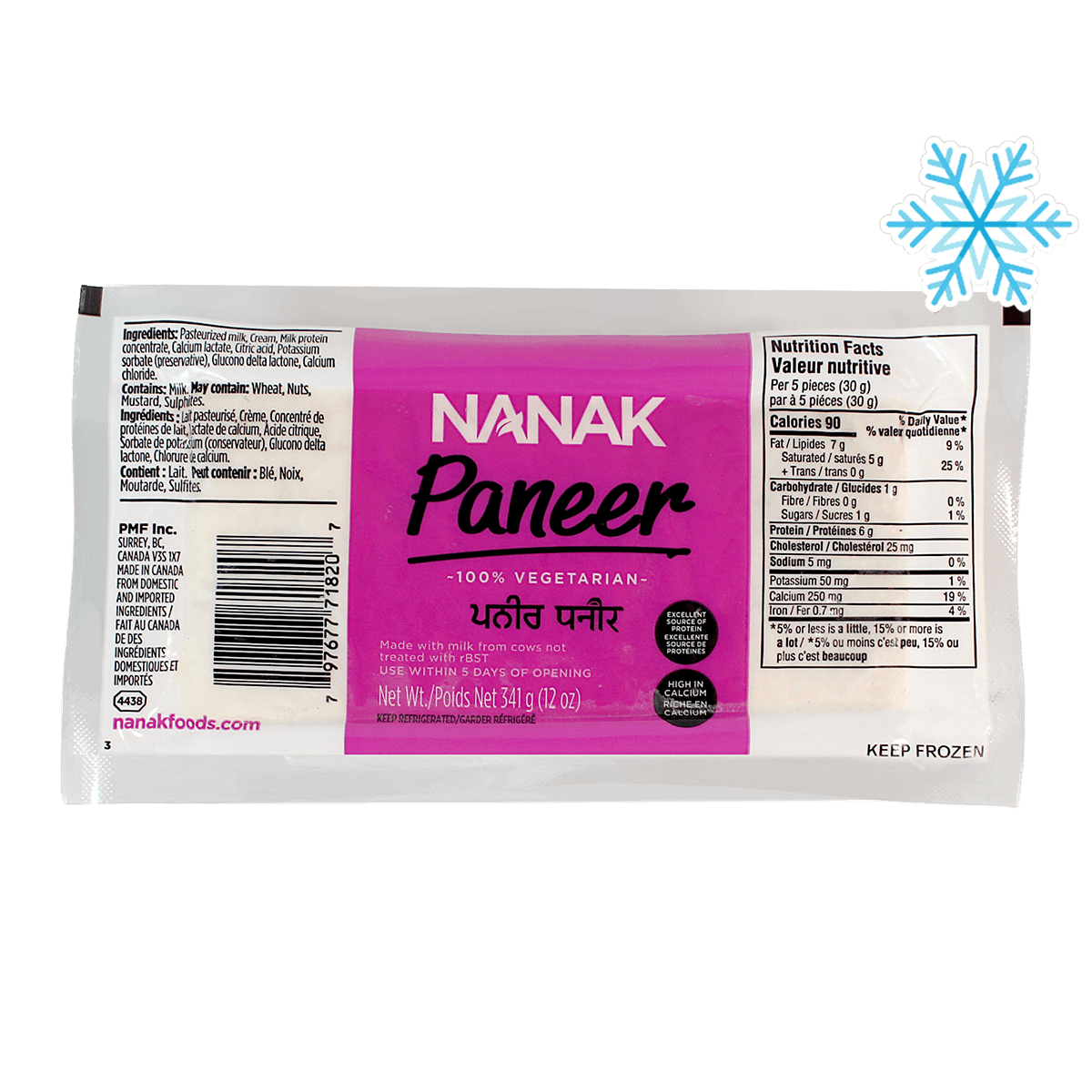 Nanak - 341g (Gefroren) Paneer (Vegetarisch)