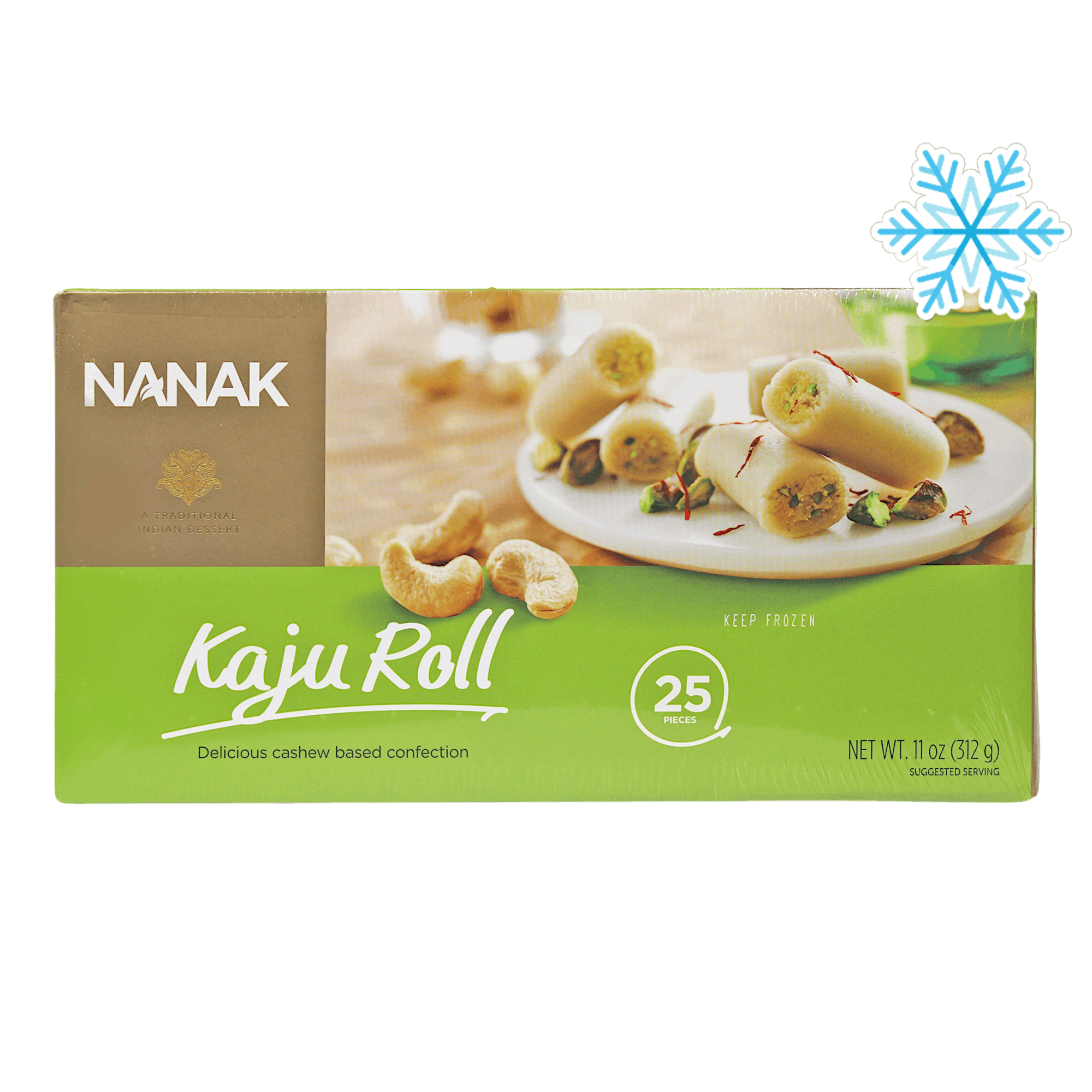 Nanak - 312g (Frozen) Kaju Roll (25 Pieces)