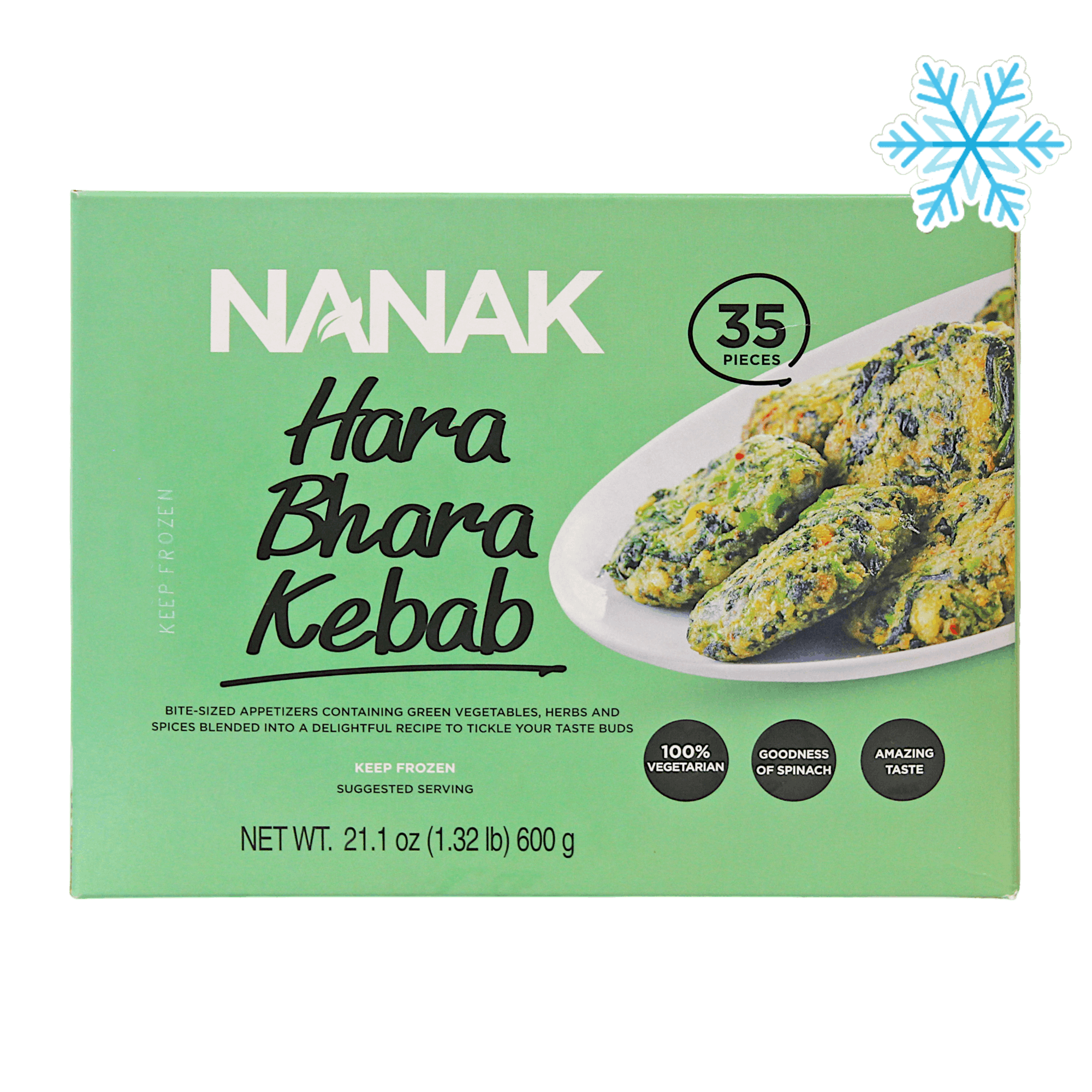 Nanak - 600g (Frozen) Hara Bhara Kebab (35 Pieces)