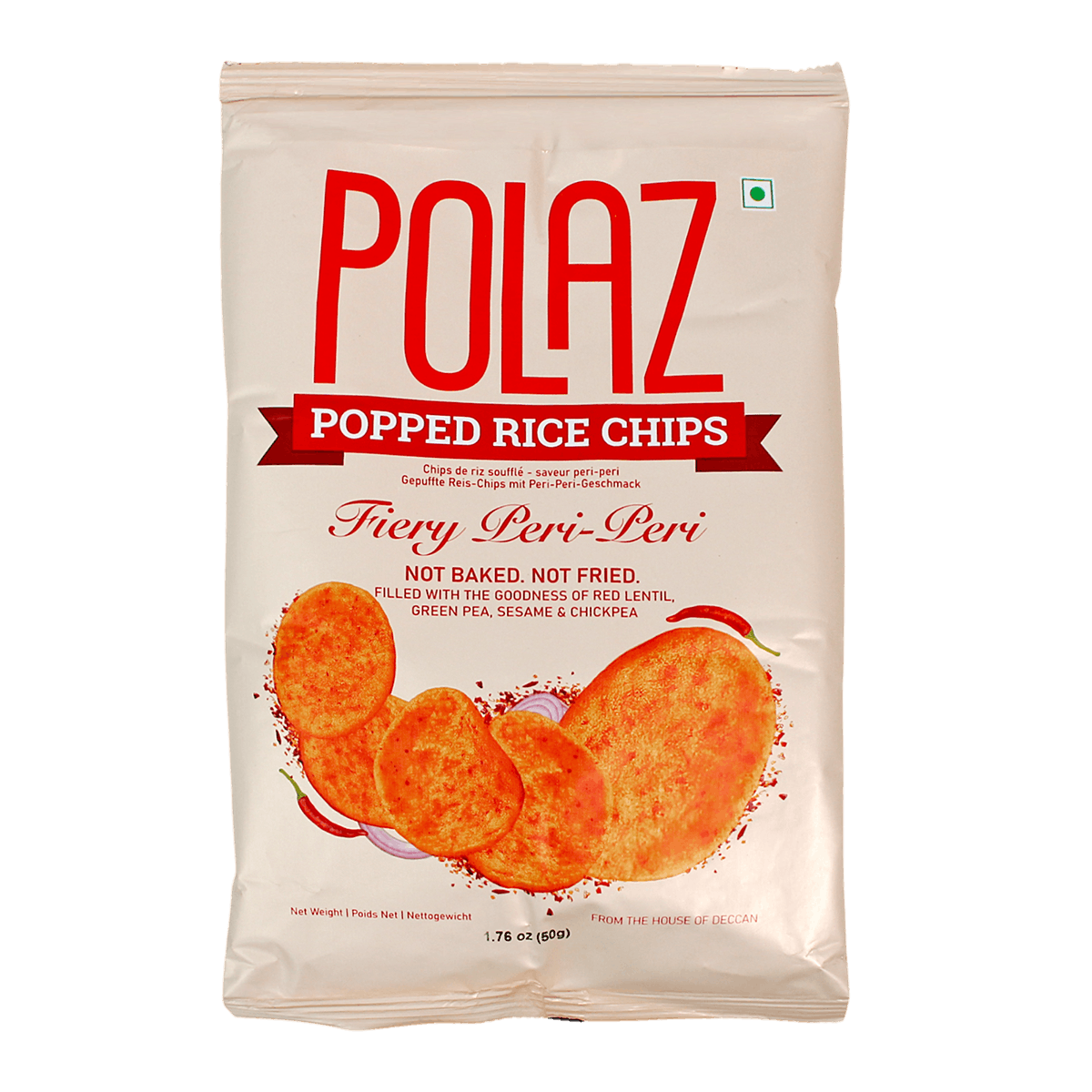 Polaz - 50g Popped Rice Chips Fiery Peri Peri