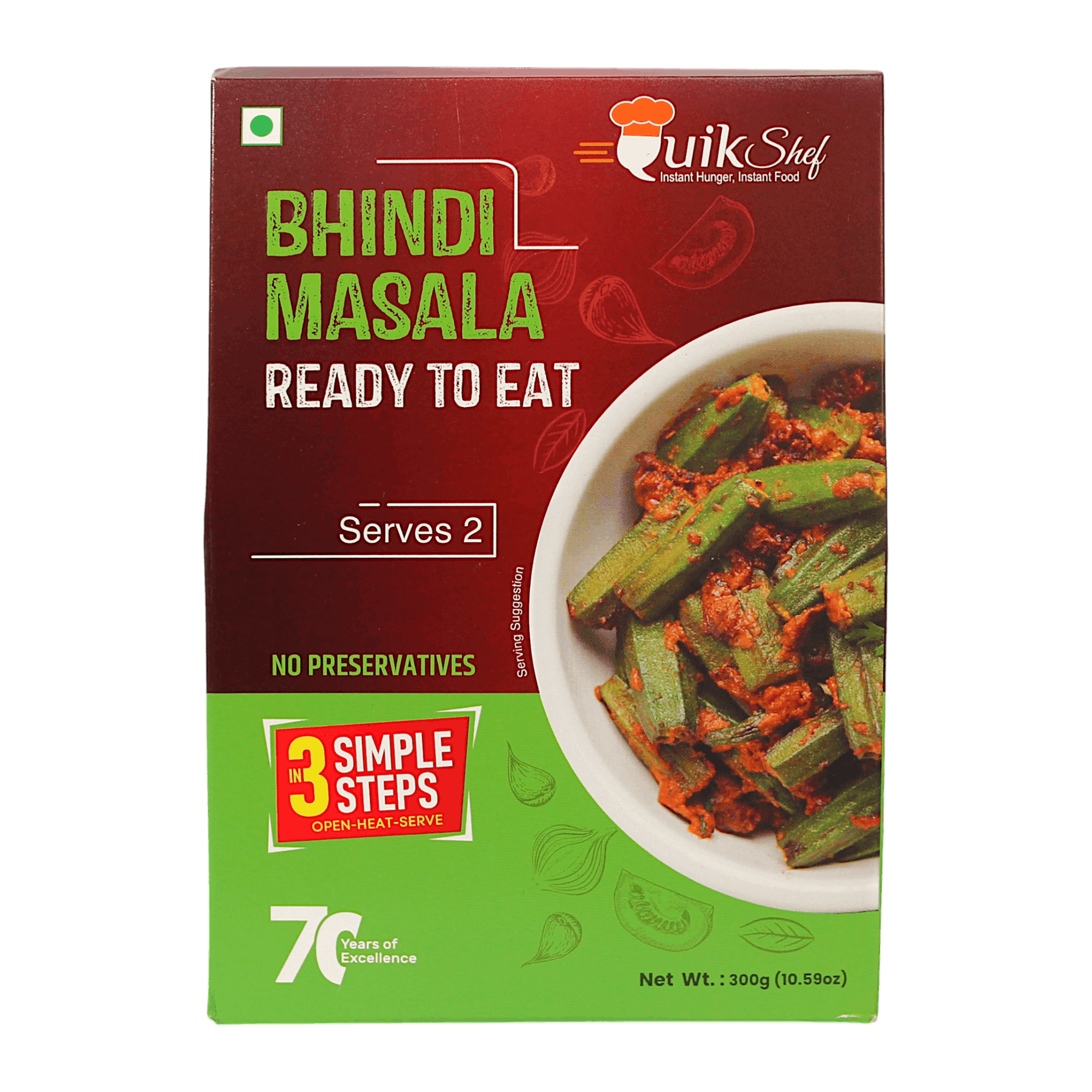 QuikShef  - (Best Before 01/10/26) 300g Bhindi Masala RTE (Serves 2)