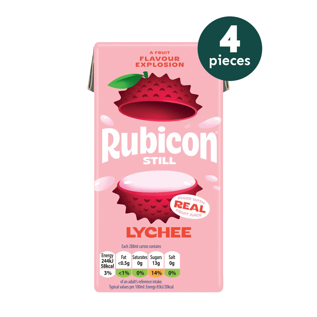 Rubicon - 4 x 288ml Litschisaft 