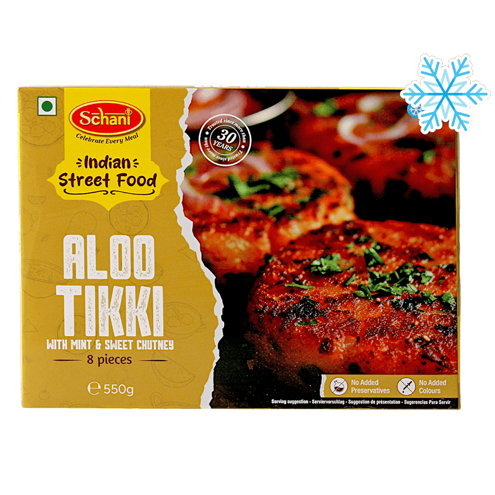 Schani - 550g (Frozen) Aloo Tikki (with Mint &amp; Sweet Chutney) 8 pieces
