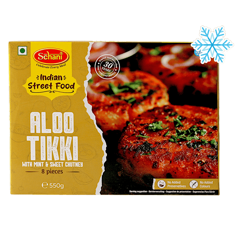 Schani - 550g (Frozen) Aloo Tikki (with Mint & Sweet Chutney) 8 pieces