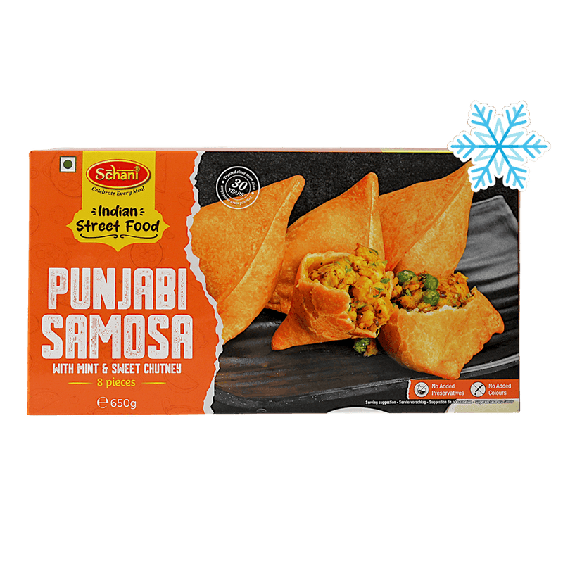 Schani - 650g (Gefroren) Punjabi Samosa (mit Minz & Süß Chutney) 8 Stück