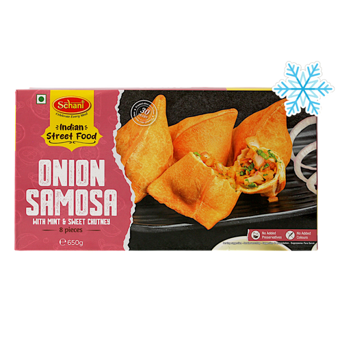 Schani - 650g (Frozen) Onion Samosa (with Mint & Sweet Chutney) 8 pieces