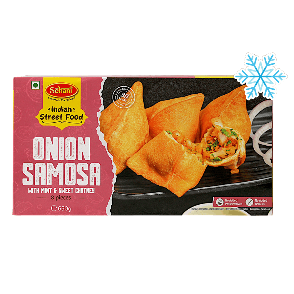 Schani - 650g (Frozen) Onion Samosa (with Mint &amp; Sweet Chutney) 8 pieces