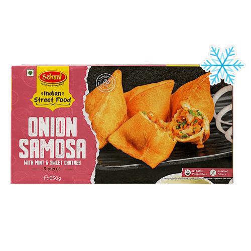 Schani - 650g (Frozen) Onion Samosa (with Mint & Sweet Chutney) 8 pieces
