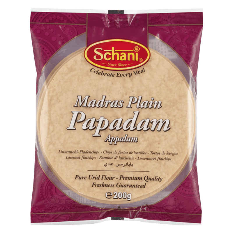 Schani - 200g Plain Madras Papadam (Appalam)