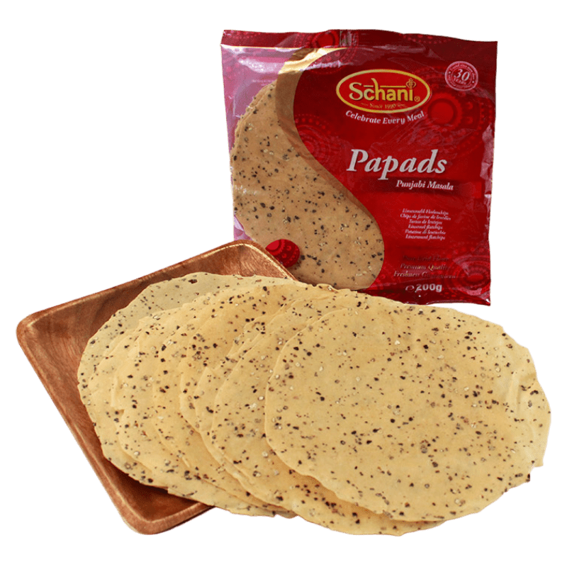 Schani - (Best Before 01/01/2026) 200g Papadums Punjabi Masala 7"