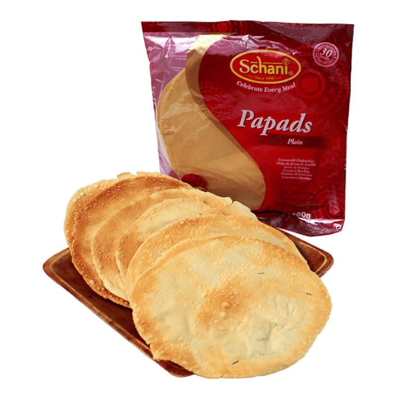 Schani - (Best Before 01/01/2026)200g Papadums Urid Plain 7&quot;