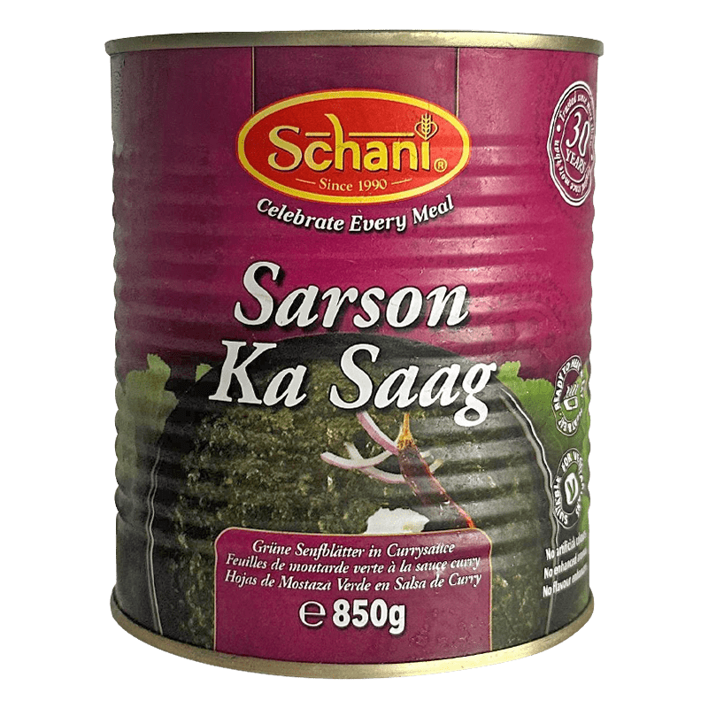 Schani - (Best Before 31/12/2025) 850g Sarson Ka Saag (Green Mustard Leaves in Curry Sauce)