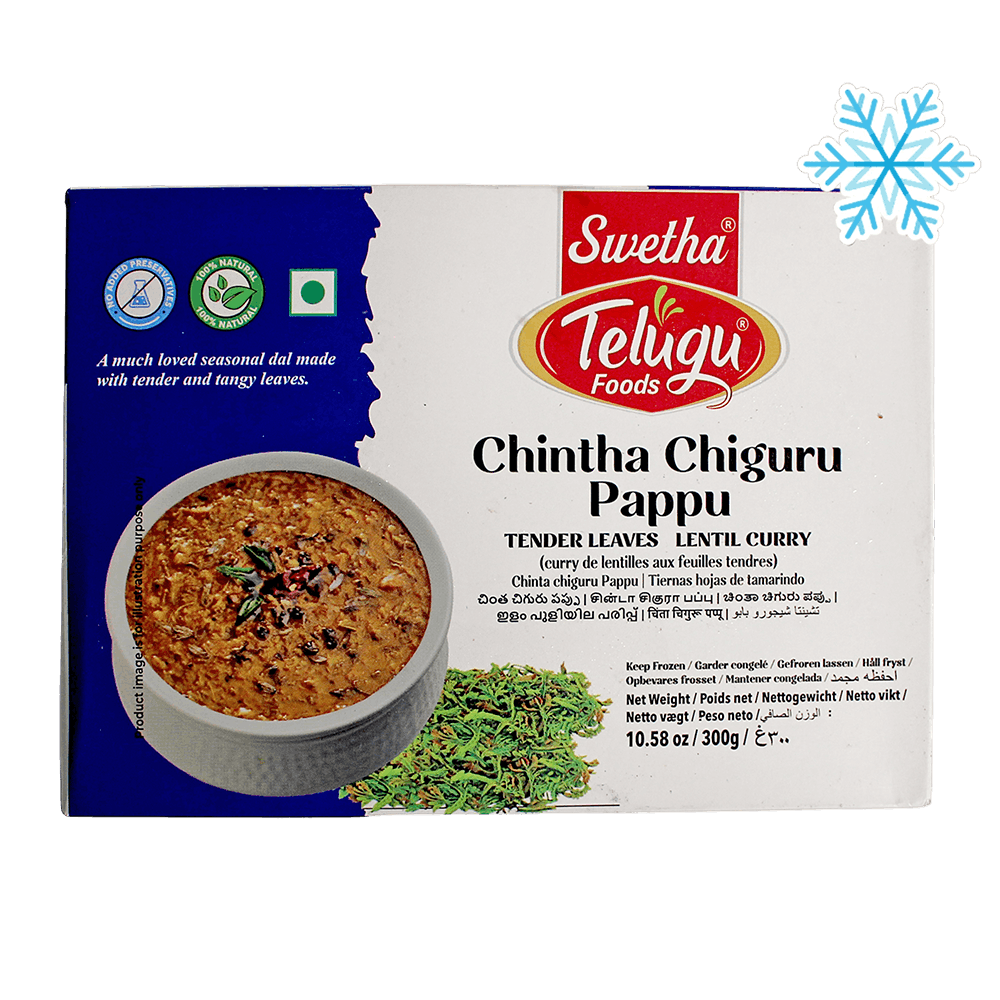 Swetha Telugu - 300g (Frozen) Chintha Chiguru Pappu (Tender Leaves Lentil Curry)