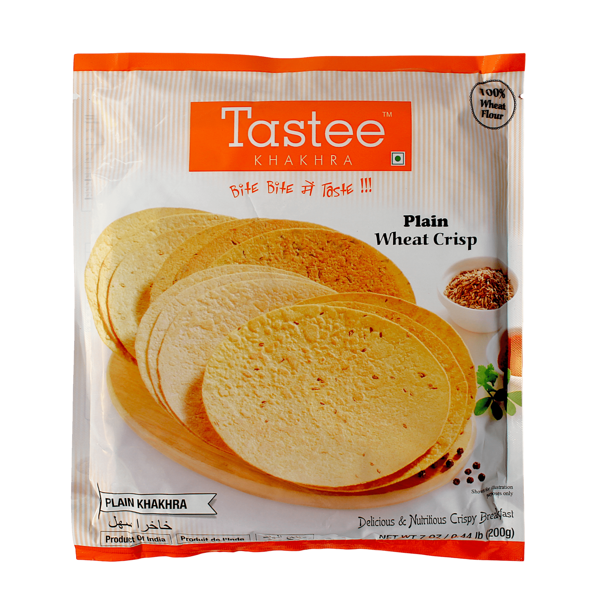 Tastee - 200g Khakhra Plain (Wheat Crisp)