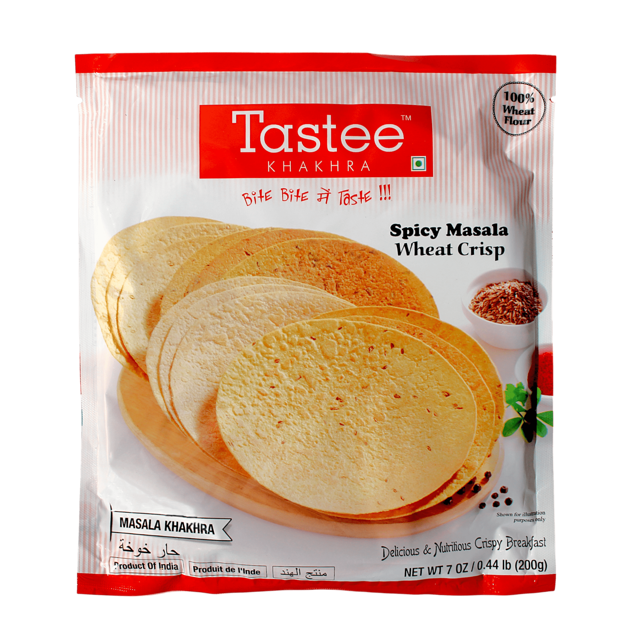 Tastee - 200g Khakhra Spicy Masala (Wheat Crisp)