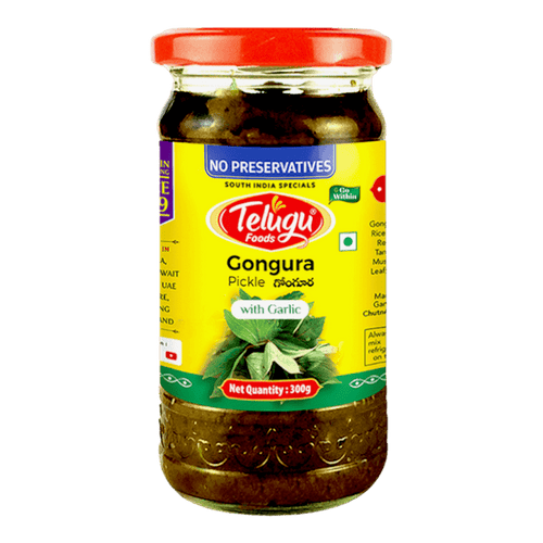 Telugu - (Best Before 10/10/26) 300g Gongura Pickle with Garlic