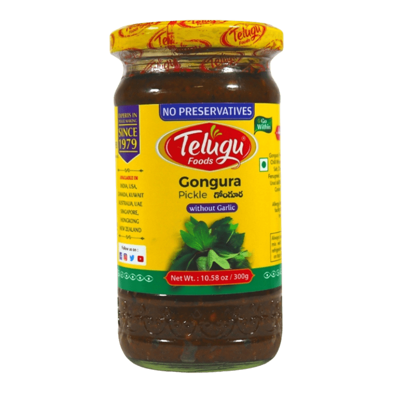 Telugu - (Best Before 10/10/2026) 300g Gongura Pickle without Garlic